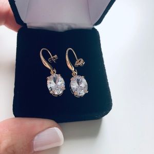 2.9 Carats Zirconia Earrings 18K Gold Plated